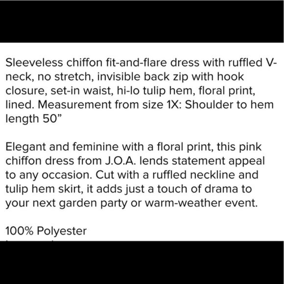 Dress 1X Midi Fit Flare Pink Floral Ruffle Neck Maxi Hi-Lo Wrap Ruffle V-Neck - Picture 5 of 8